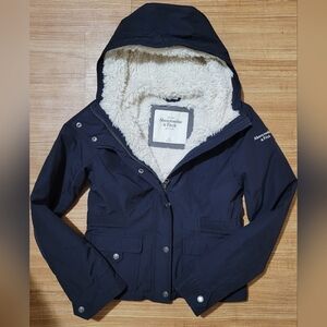 Abercrombie & Fitch Y2K Sherpa Fur Lined Jacket Womens Size XS